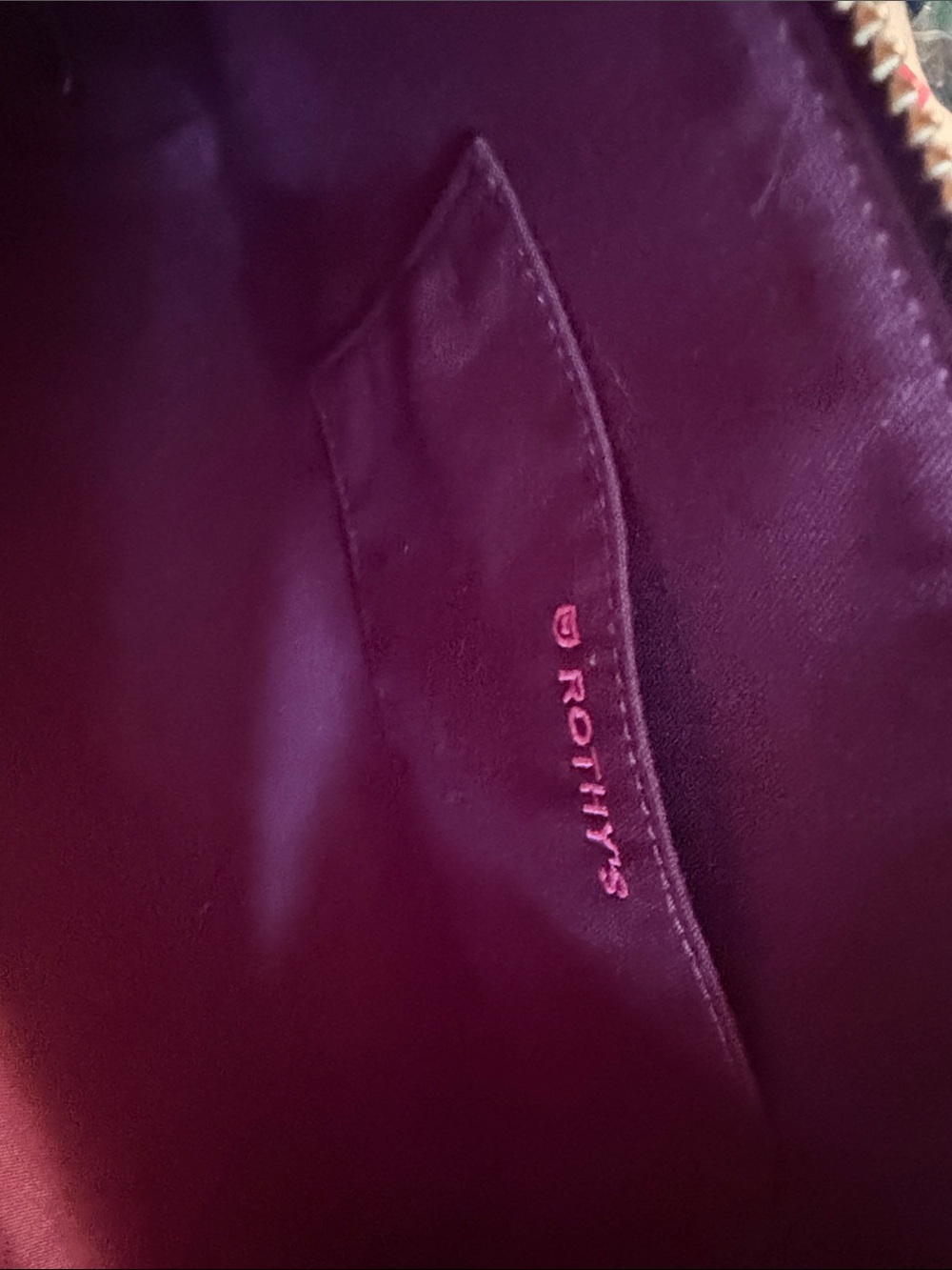 Rothy’s striped cosmetic pouches - dark green, plum & hot pink - Picture 5 of 7